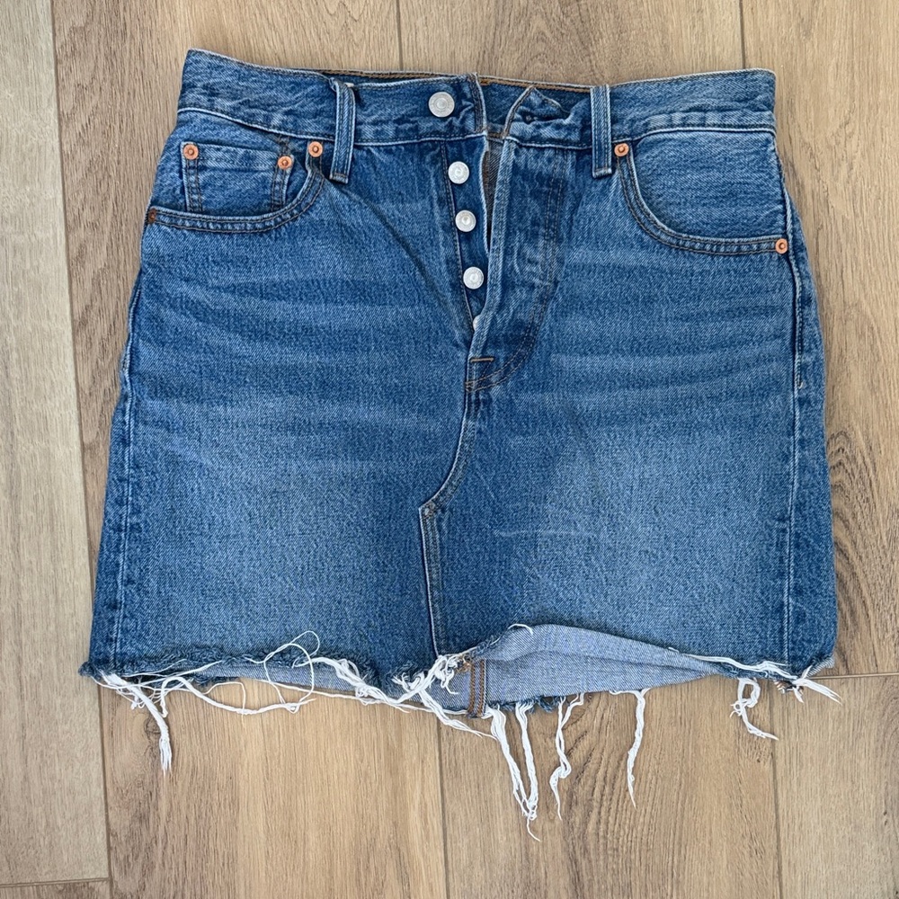 Levi's Denim Button-Up Mini Skirt